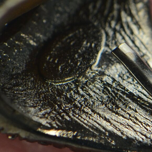 Vintage Kenneth Jay Lane KJL Gunmetal Crystal Ring - Picture 5 of 7